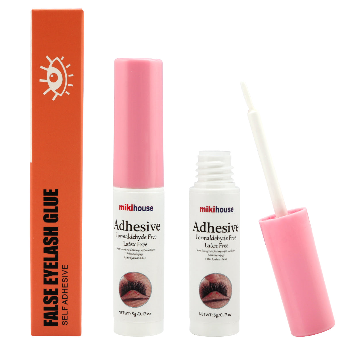 1 bottle ultra-strong false eyelash glue, ultra-stick, quick-drying, long-lasting and waterproof, natural and transparent, allergic-free and latex-free, personal makeup false eyelashes use (white) 0.17 OZ /5g -white glue