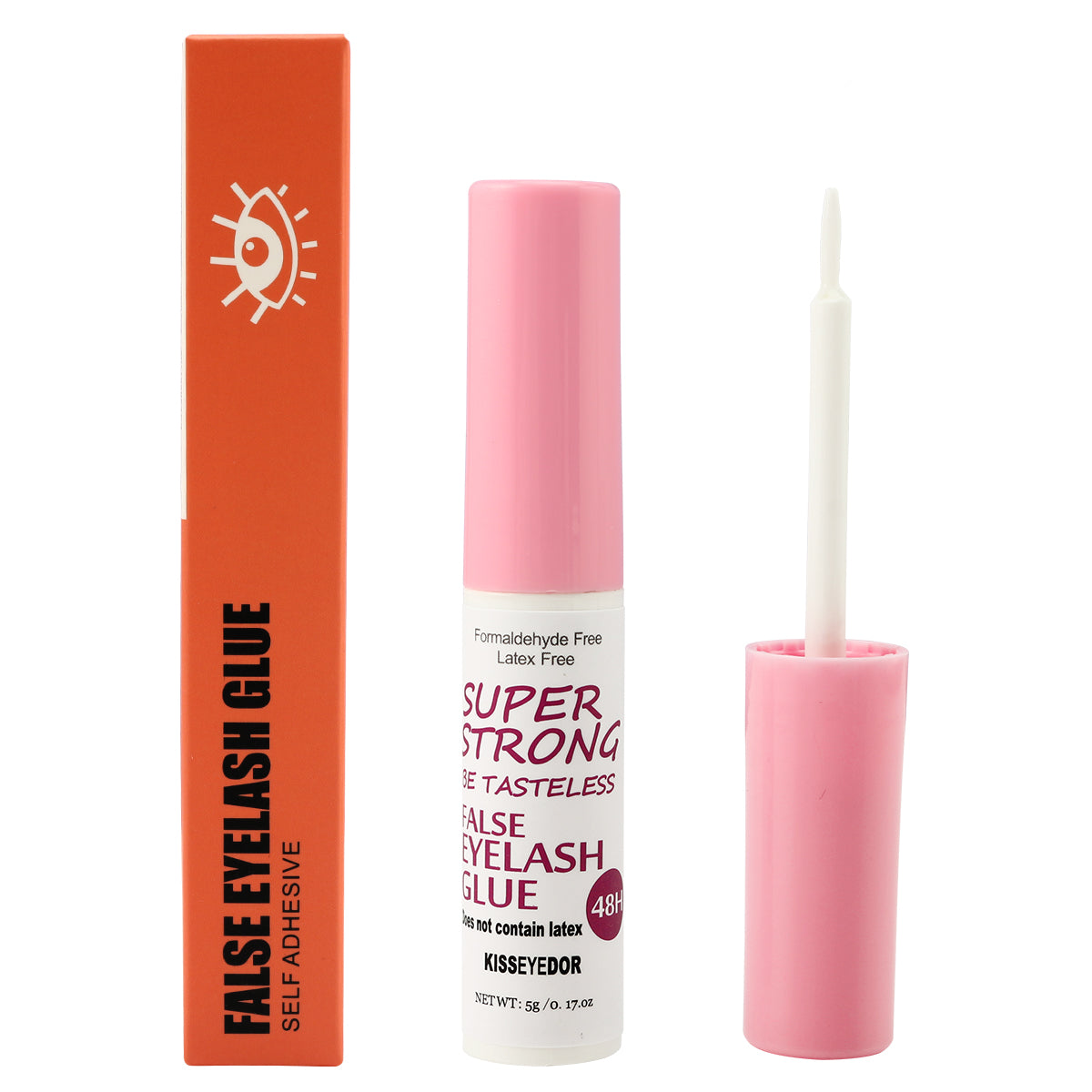 1 bottle Super Strong Waterproof Eyelash Glue - Long Lasting, Natural & Secure, Hypoallergenic & Latex-Free, with Brush for Personal Use 5g/0.17 OZ