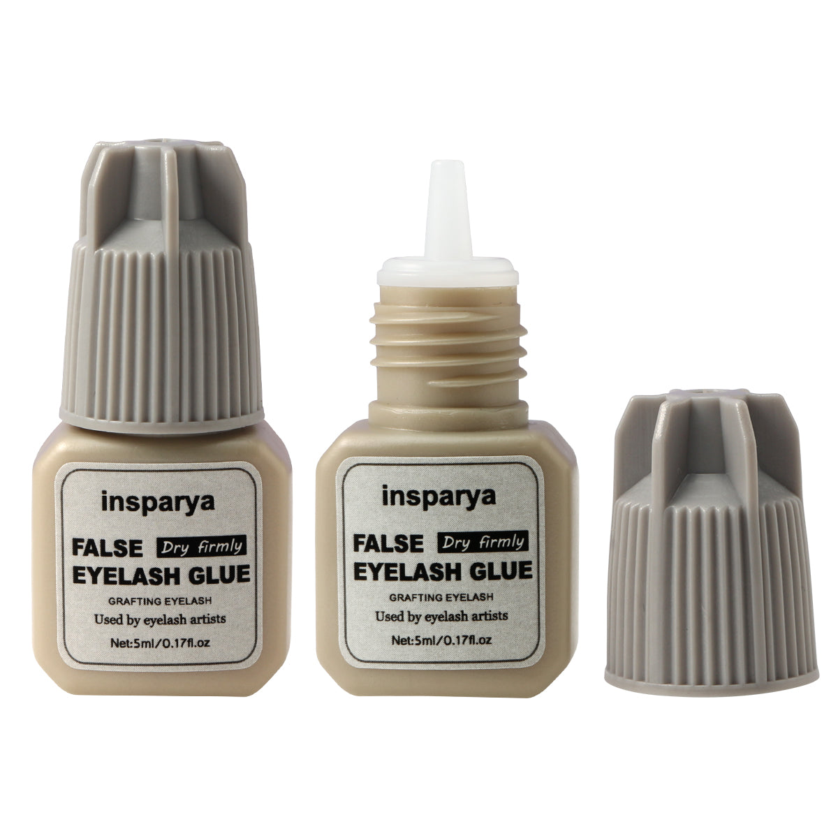 Insparya eyelash Extension Glue for single eyelash extension (0.17oz /5ml)/Drying in 1-2 seconds/Shelf life 6-8 weeks glue/Latex-free eyelash glue/Eyelash products/Super black eyelash glue for eyelash shop, salon and club mascara artists