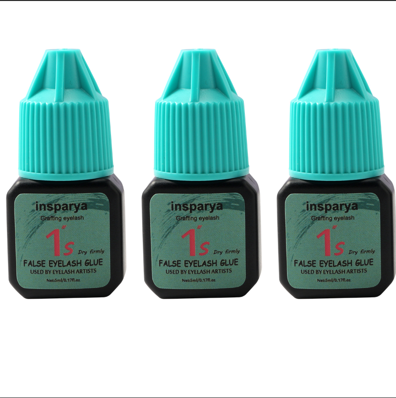 Insparya False Eyelash Glue，5ml/0.5Oz， Black false eyelash adhesive, high-quality formula, strong adhesion, waterproof, oil resistant, suitable for eyelash stylists to use (not for personal use)