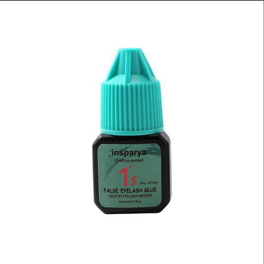 Insparya False Eyelash Glue，5ml/0.5Oz， Black false eyelash adhesive, high-quality formula, strong adhesion, waterproof, oil resistant, suitable for eyelash stylists to use (not for personal use)